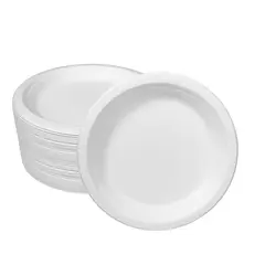 GENERICO - Platos Blancos Desechables Biodegradables 18cm Pack 50U