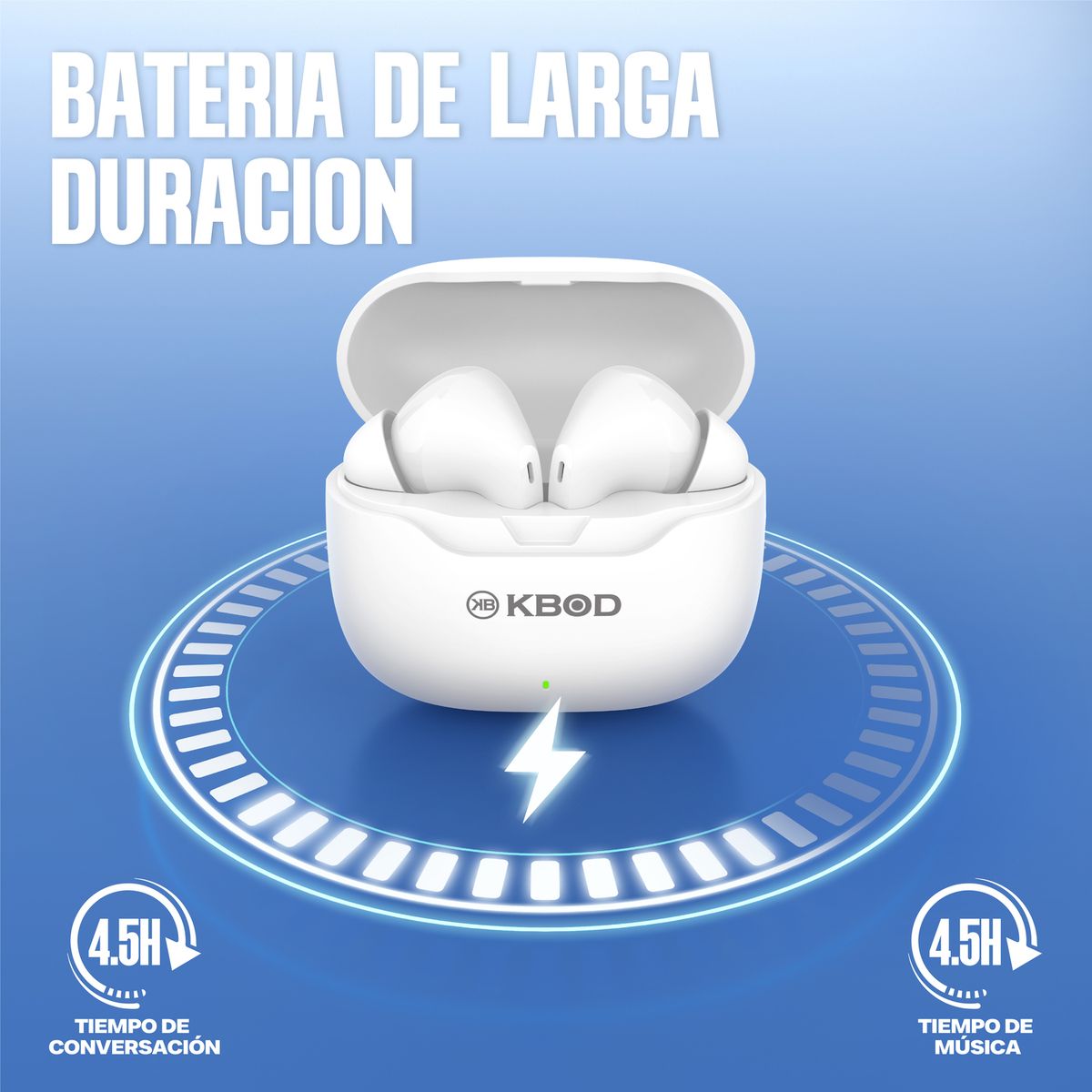 KBOD - Audífonos Bluetooth Inalámbricos In Ear Kbod Tws C33 Blanco