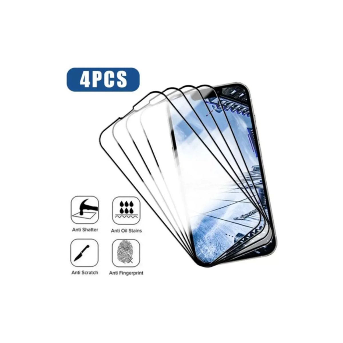 GENERICO - Pack 4 Láminas Mica De Vidrio Templado Pantalla Para iPhone 13 Pro Max