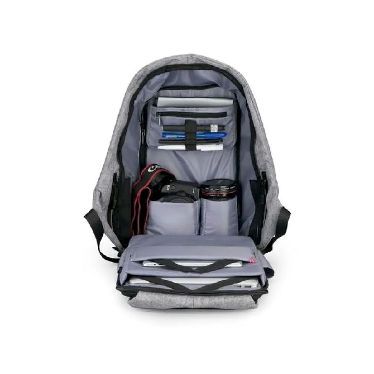 PUNTO STORE - Mochila Antirrobo Impermeable Usb Color Gris - Ps