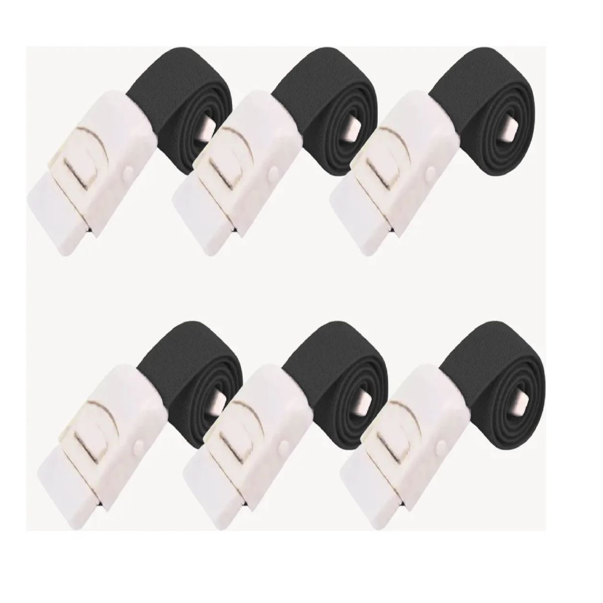 GENERICO - Torniquete Ligadura Elastico Hebilla Medicas Negro 6 Unids
