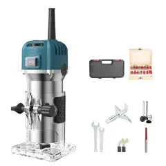 LUBABYCAS - Kit Fresadora Recortadora 800W 6,35mm 15 Fresas Con Caja K01