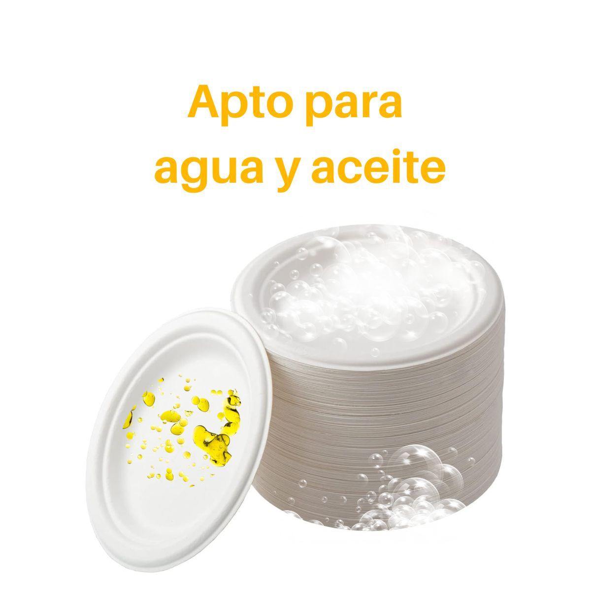 GENERICO - Plato Desechable Blanco Biodegradable 15cm Pack 50 Und