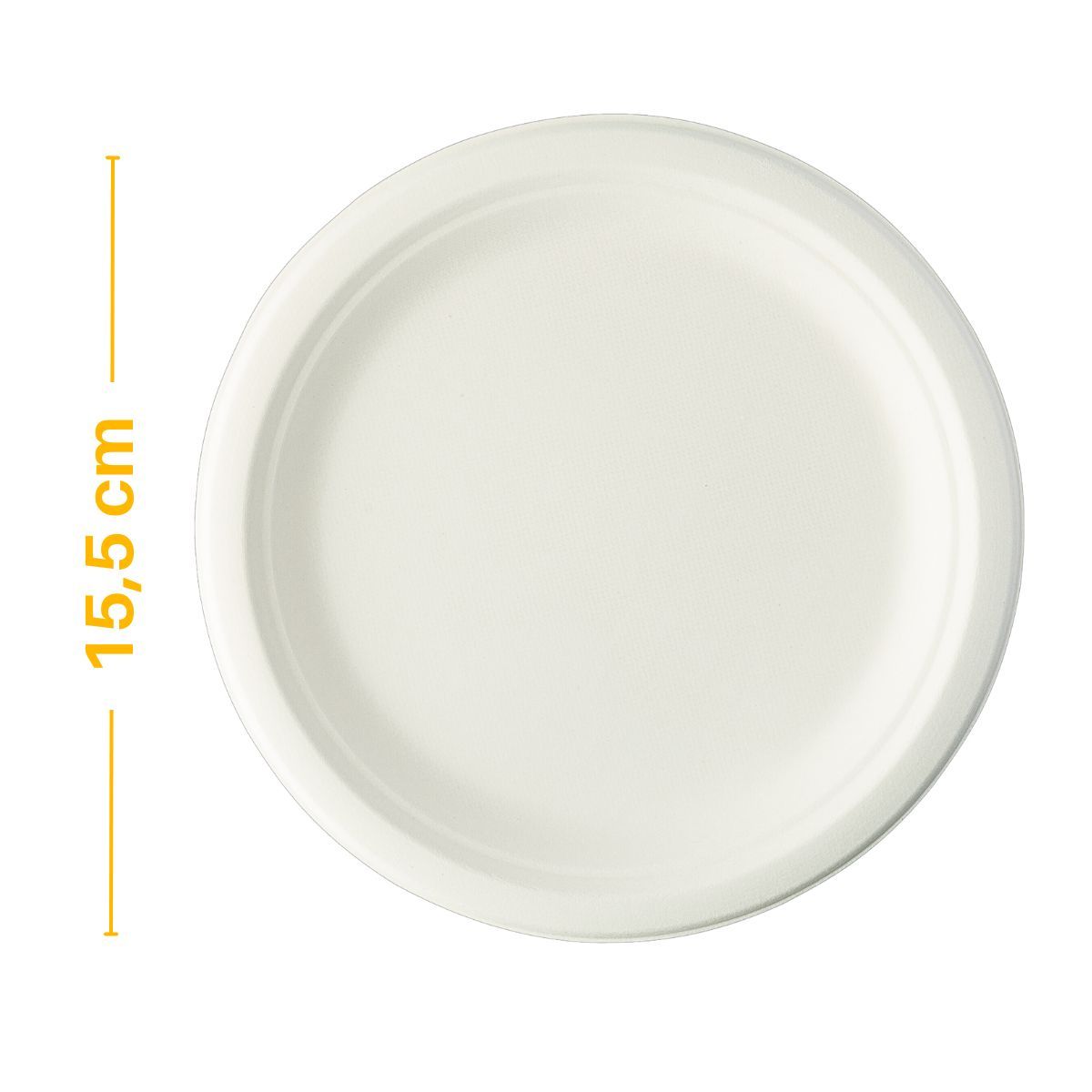 GENERICO - Plato Desechable Blanco Biodegradable 15cm Pack 50 Und