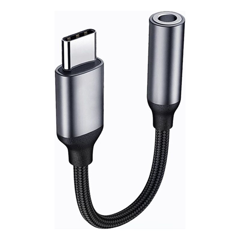 GENERICO - Adaptador De Audífono Tipo-c A Audio Jack 3.5 Mm Gris
