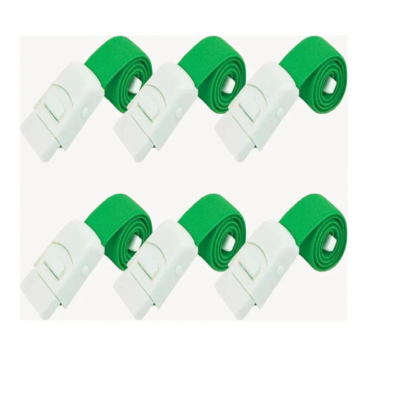 GENERICO - Torniquete Ligadura Elastico Hebilla Medicas Verde 6 Unids