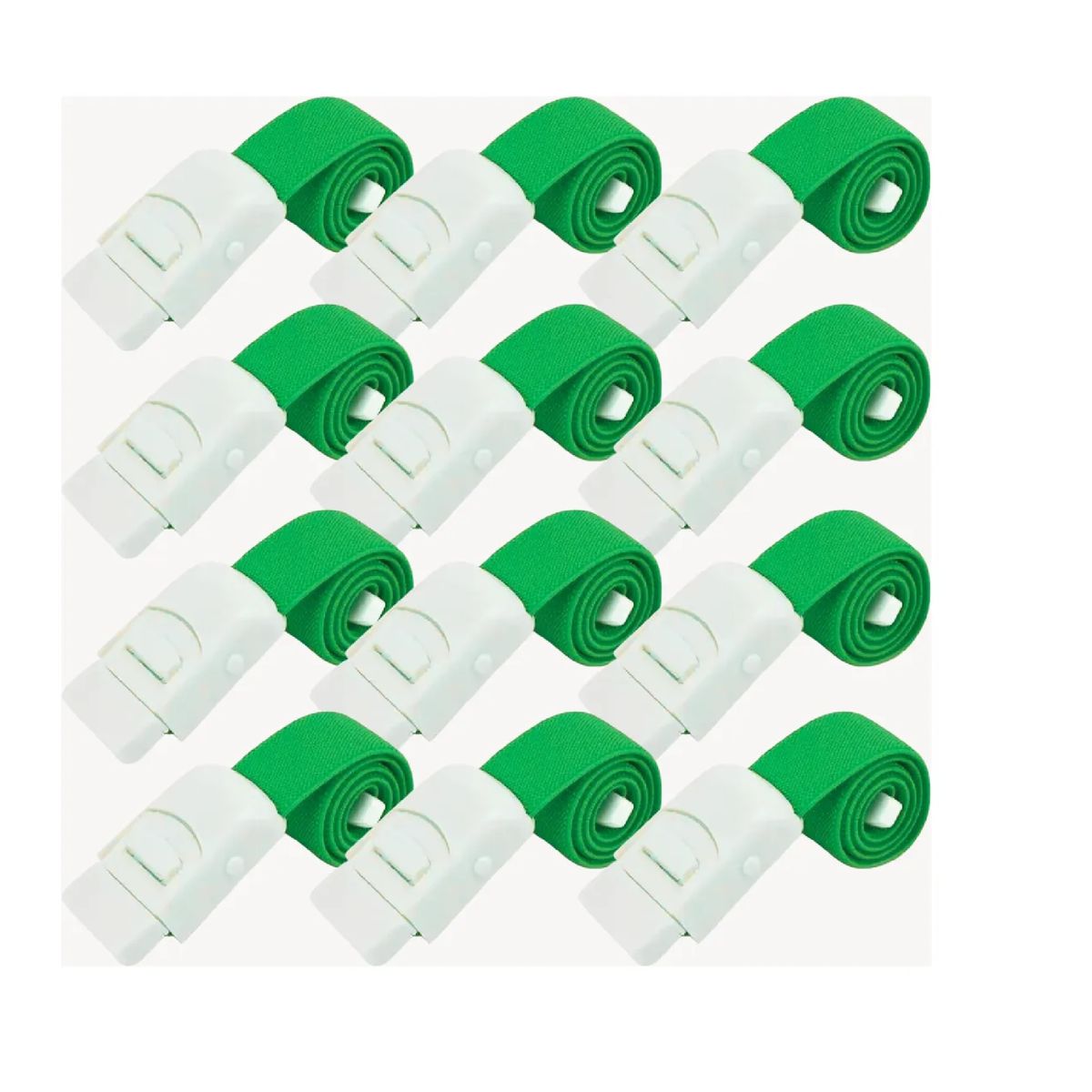 GENERICO - Torniquete Ligadura Elastico Hebilla Medicas Verde 12 Unid