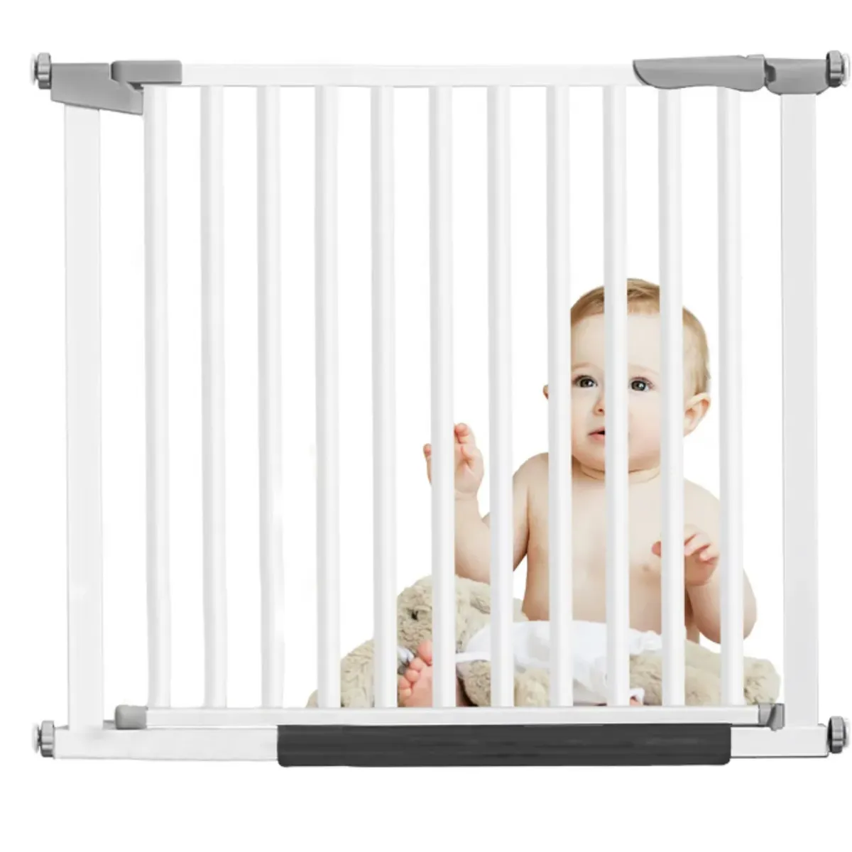 GENERICO - Reja Seguridad Escalera Puerta Ajustable Para Bebe Blancoge