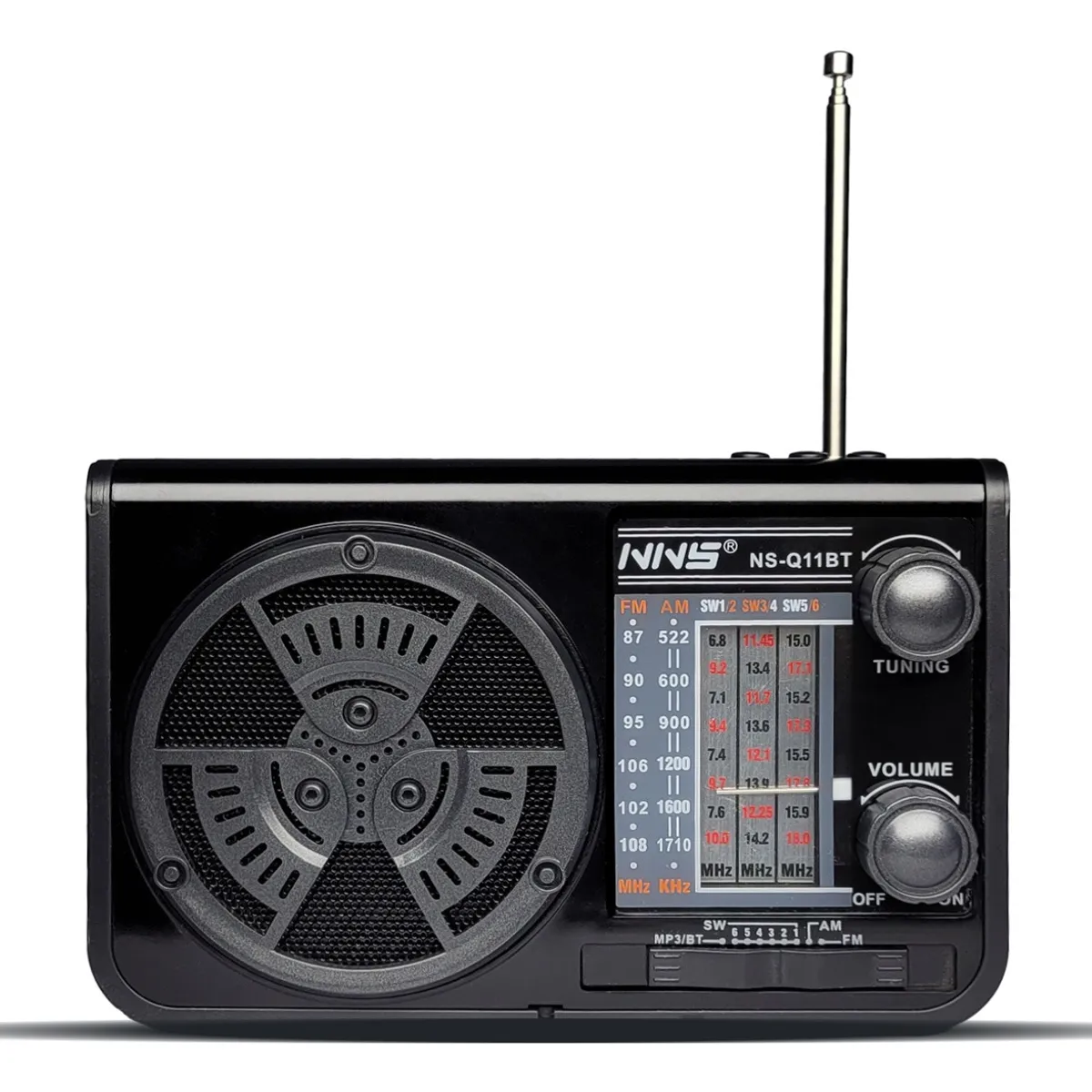 GENERICO - Radio Portátil Recargable Solar Bluetooth Q11bt 8 Bandas