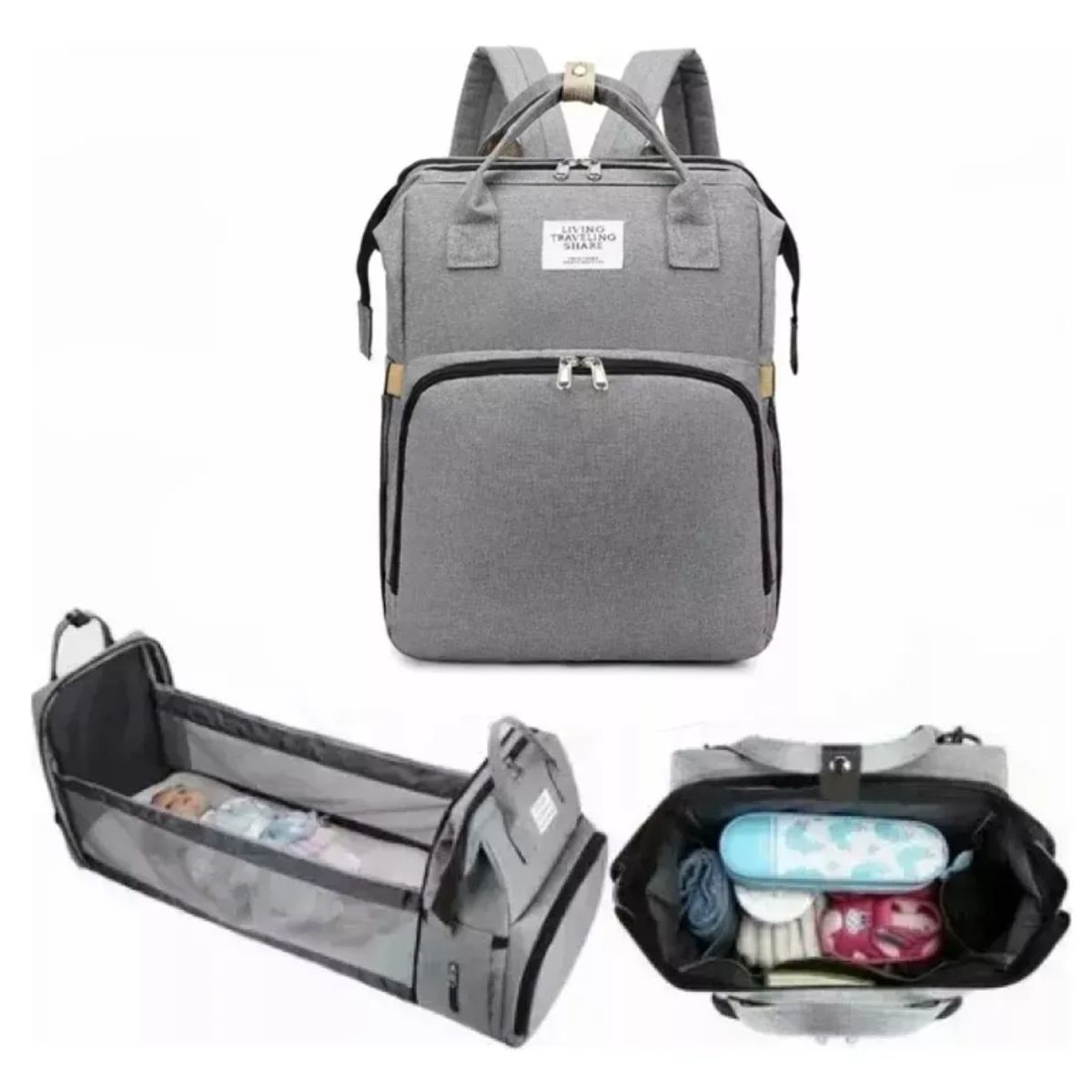 GENERICO - Bolsa Mochila De Pañales Para Mamá Cama De Bebé Plegable