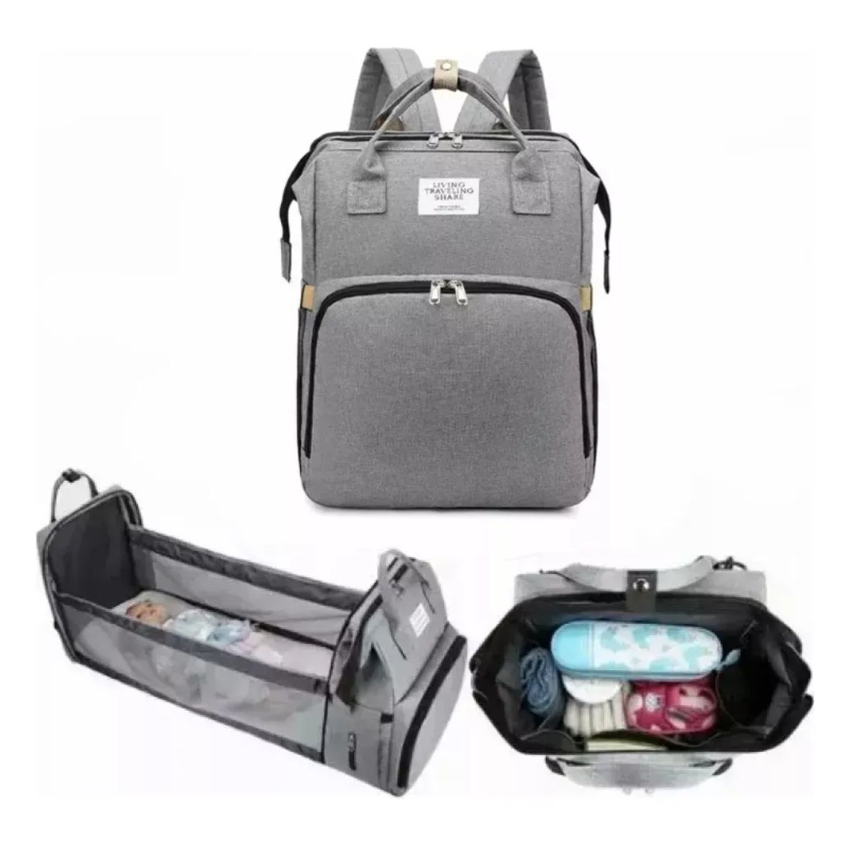 GENERICO - Bolsa Mochila De Pañales Para Mamá Cama De Bebé Plegable