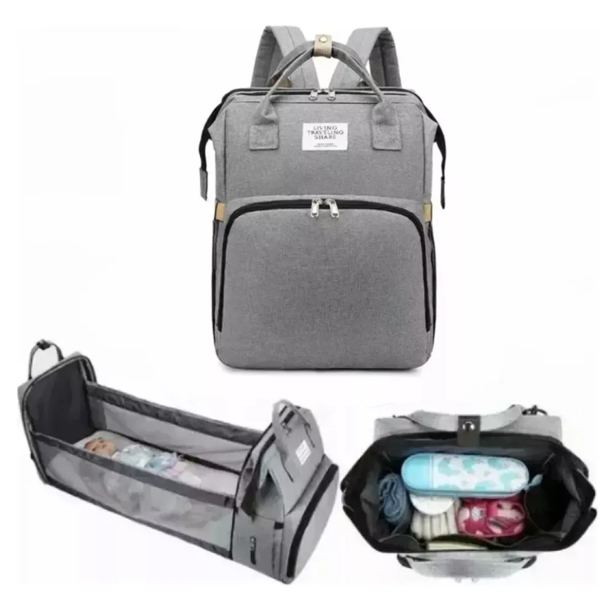 GENERICO - Bolsa Mochila De Pañales Para Mamá Cama De Bebé Plegable