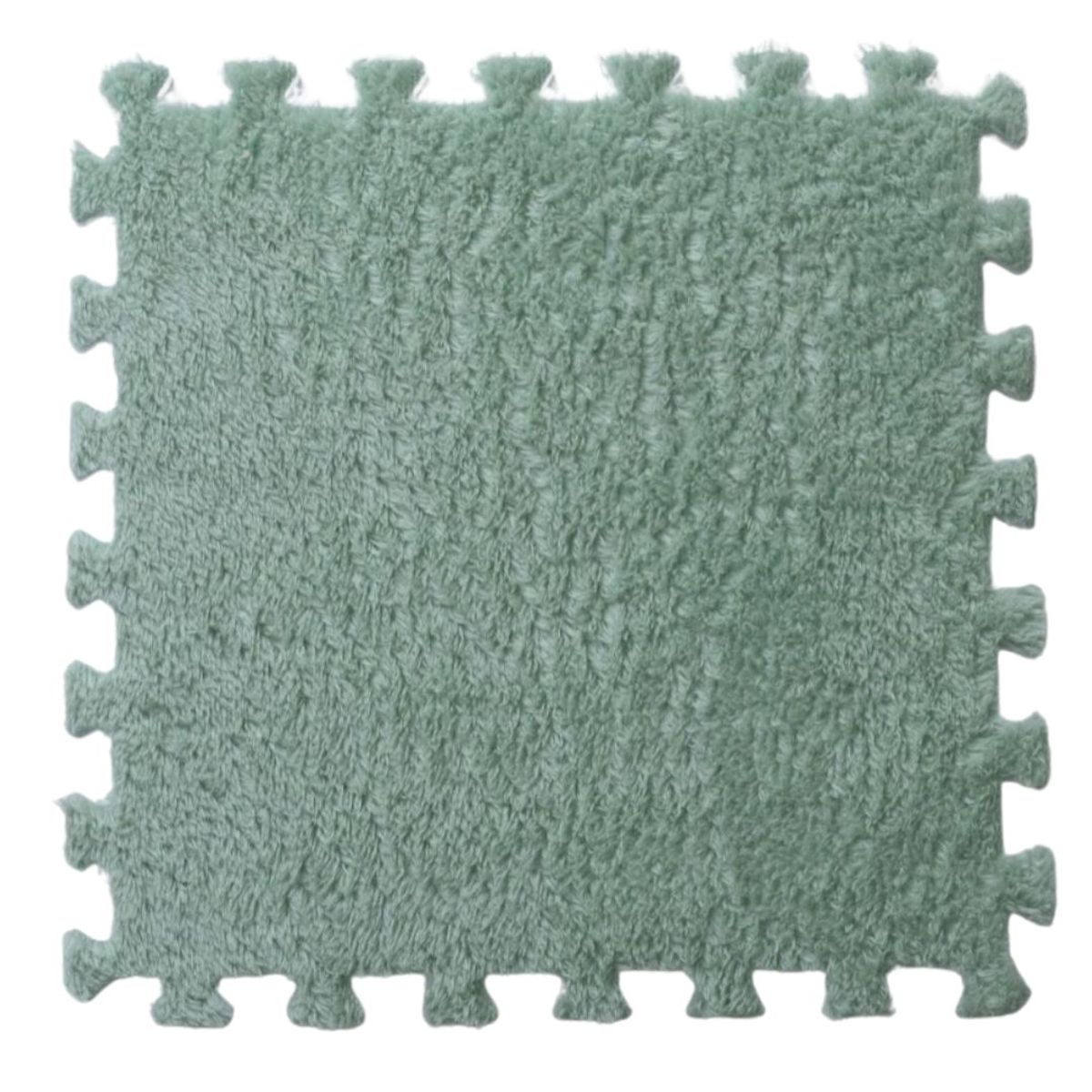 CRUSEC - Pack 6 Alfombras Rompecabezas Armable Felpa Shaggy 30x30