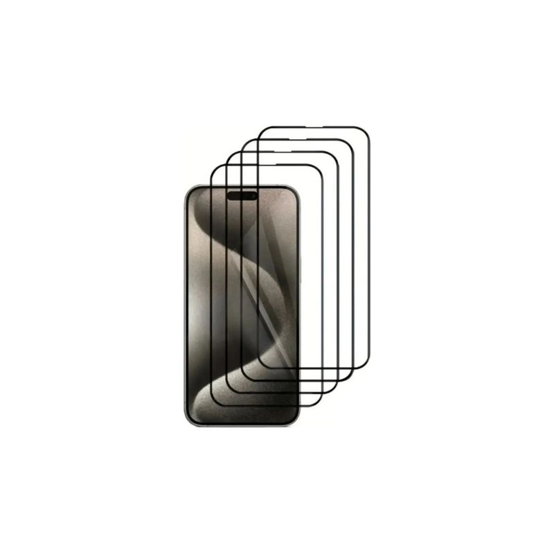 GENERICO - Pack 4 Láminas Mica De Vidrio Templado Pantalla Para iPhone 15 Pro Max