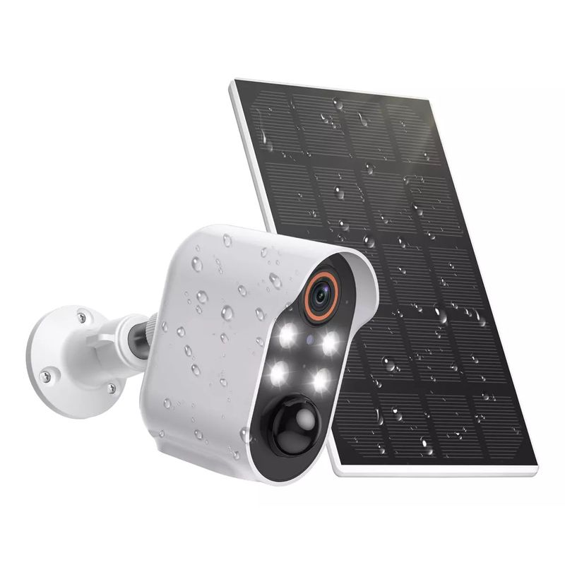 GENERICO - cámara solar de seguridad para exterior marca Jortan WIFI 180° IP 66 FHD