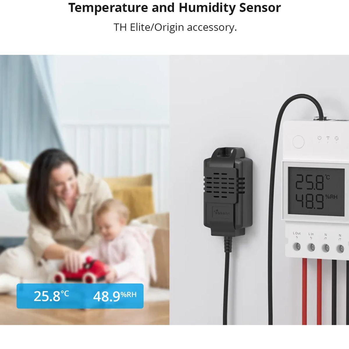 SONOFF - Sensor de Temperatura Y Humedad Sonoff THS01 para Sonoff TH