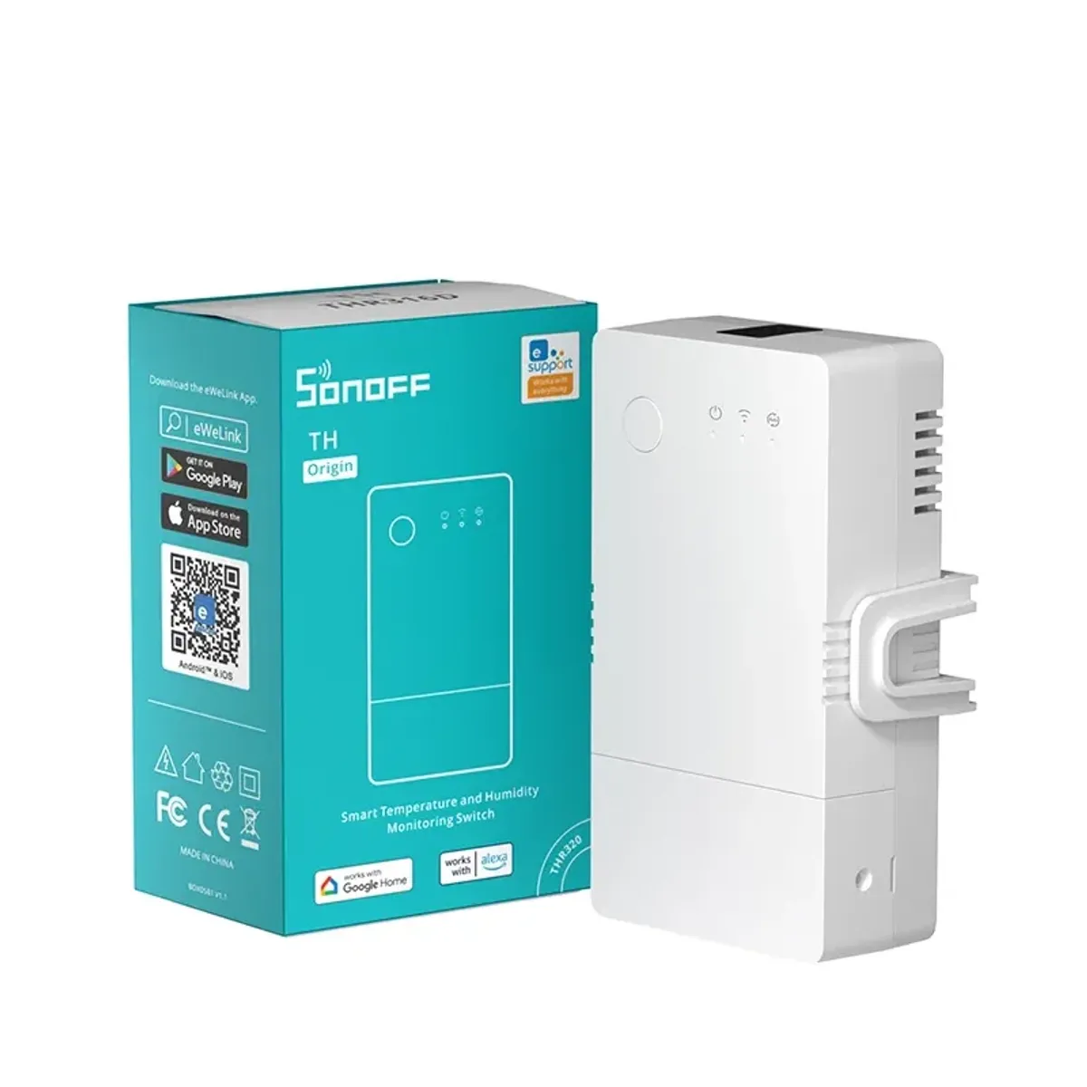 SONOFF - Interruptor WiFi Sonoff TH Origin 16A para sensores Sonoff