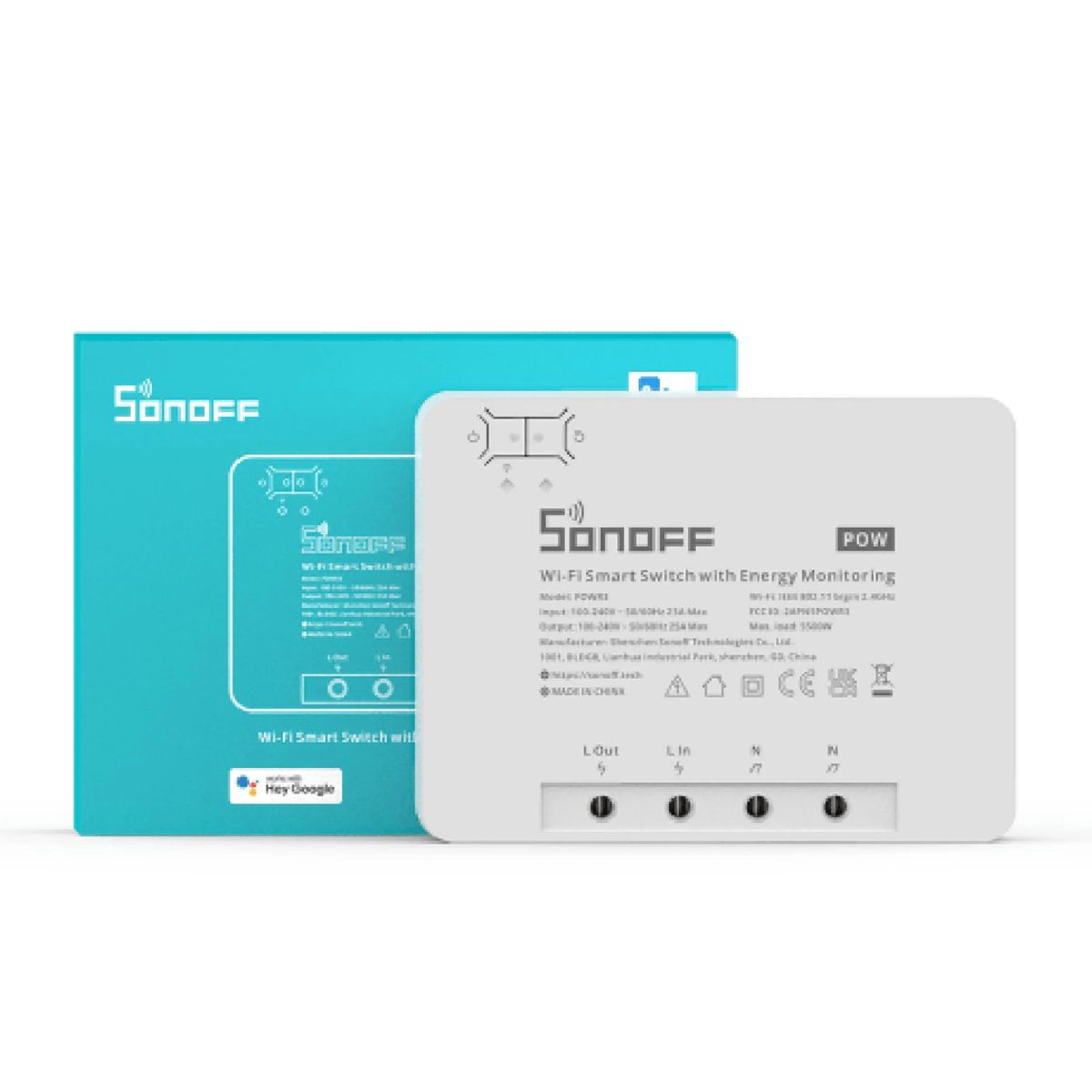 SONOFF - Interruptor Wifi de Alta Potencia Sonoff POWR3 de 25A