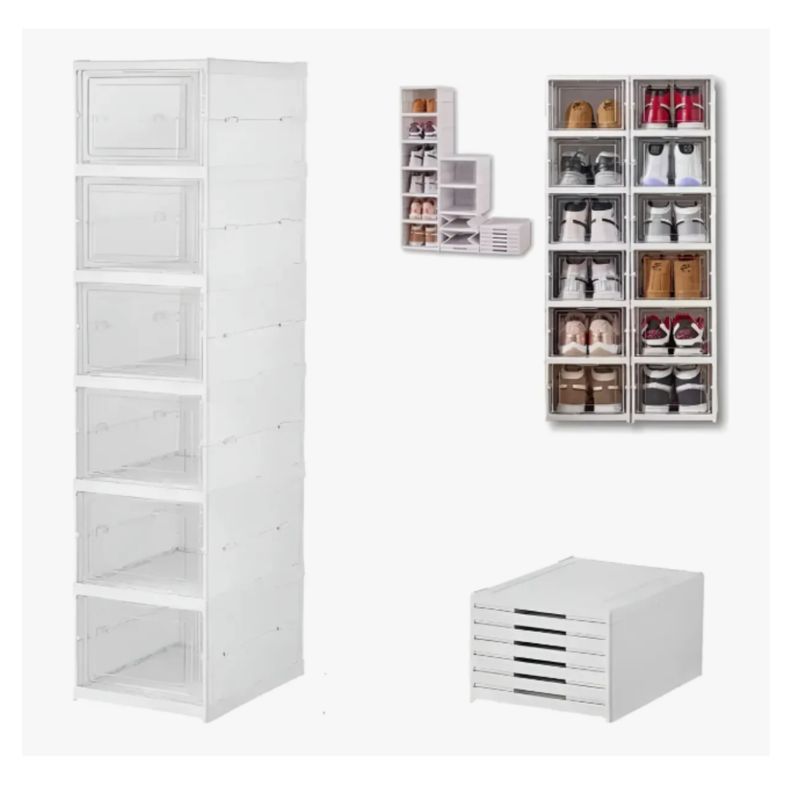 GENERICO - Zapatera Plegable Caja De Almacenamiento Acrílico 6 Niveles