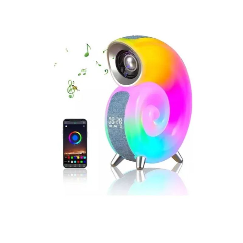 GENERICO - Bocina Altavoz Musical Despertador Bluetooth Forma De Concha Color Gris