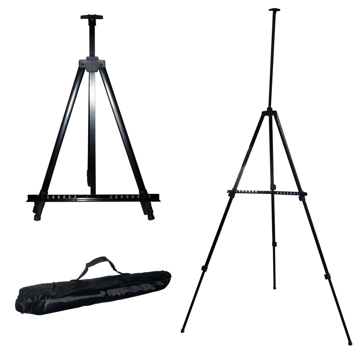 GENERICO - Atril Plegable de Aluminio Negro 170cm/Estuche Transportador