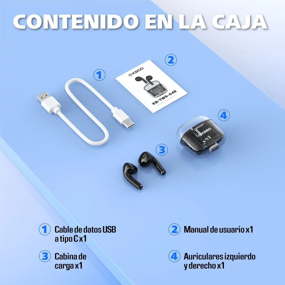 KBOD - Audífonos Inalámbricos Bluetooth Kbod Tws C48 Verde