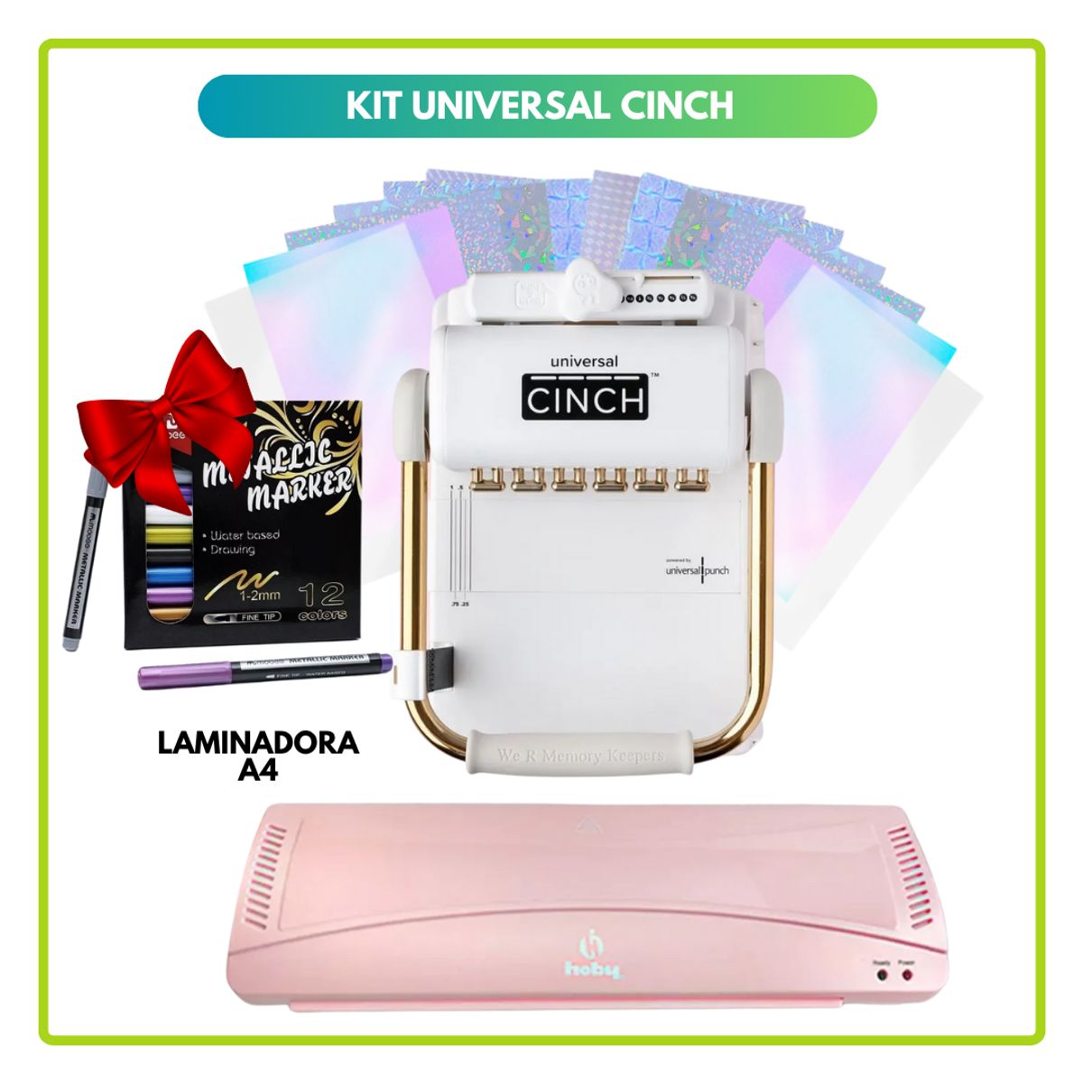 AMERICAN CRAFTS - Encuadernadora UNIVERSAL CINCH + INSUMOS 14