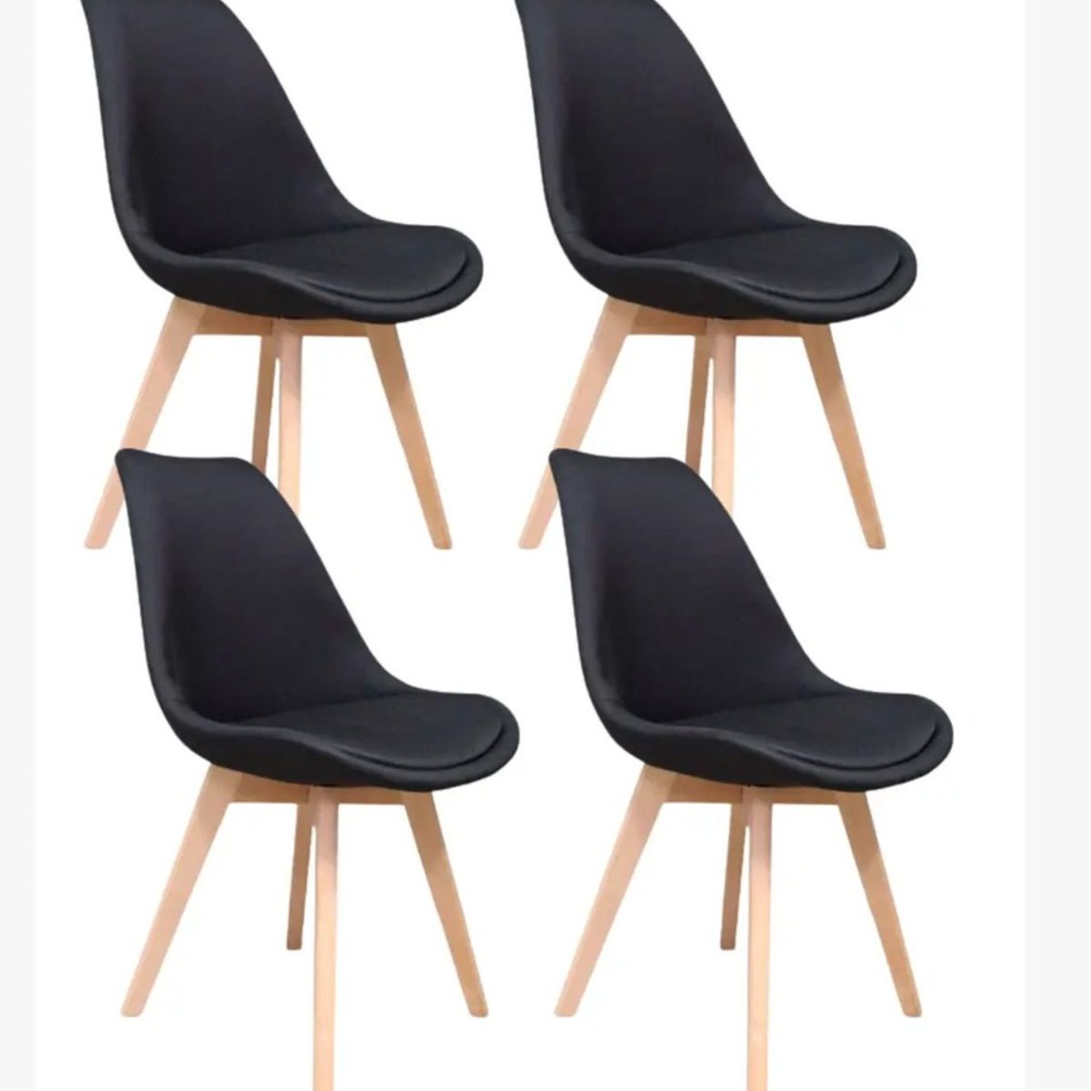 CORI CORI - Pack 4 Sillas Tulip Lino Negro