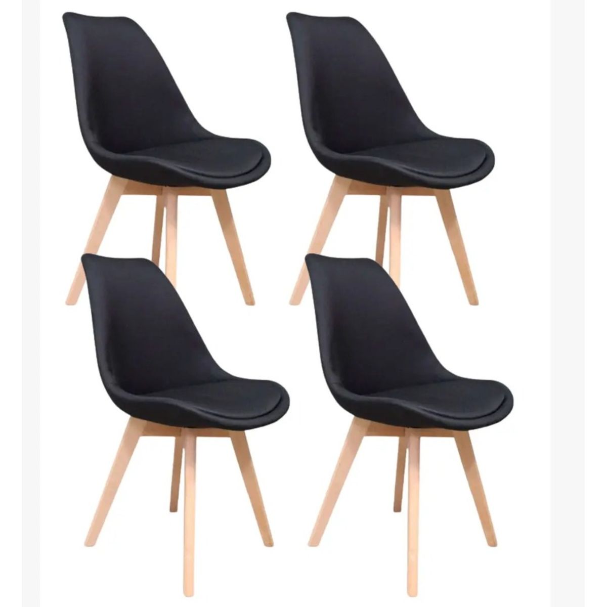 CORI CORI - Pack 4 Sillas Tulip Lino Negro