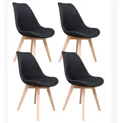 CORI CORI - Pack 4 Sillas Tulip Lino Negro