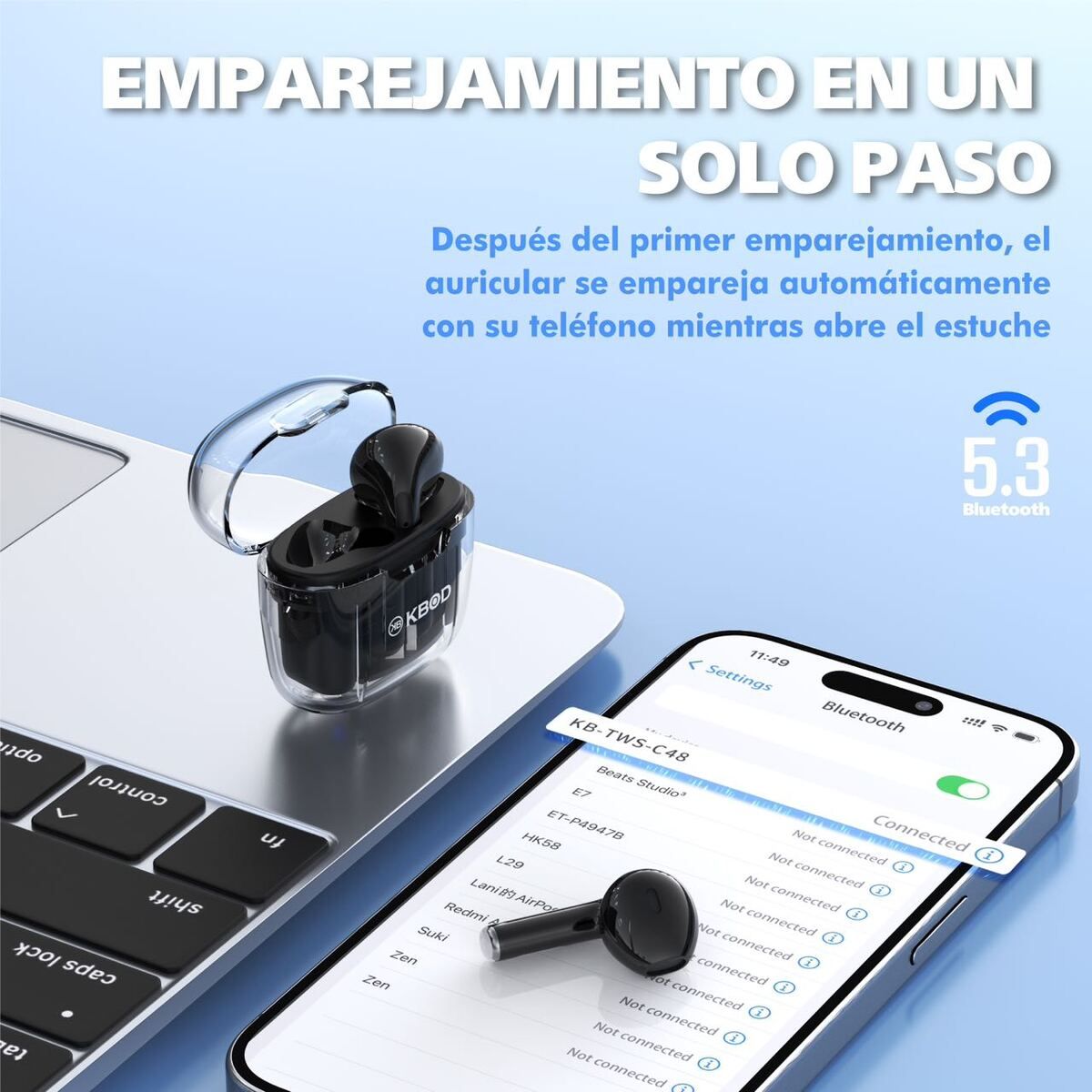 KBOD - Audífonos Inalámbricos Bluetooth Kbod Tws C48 Rosa