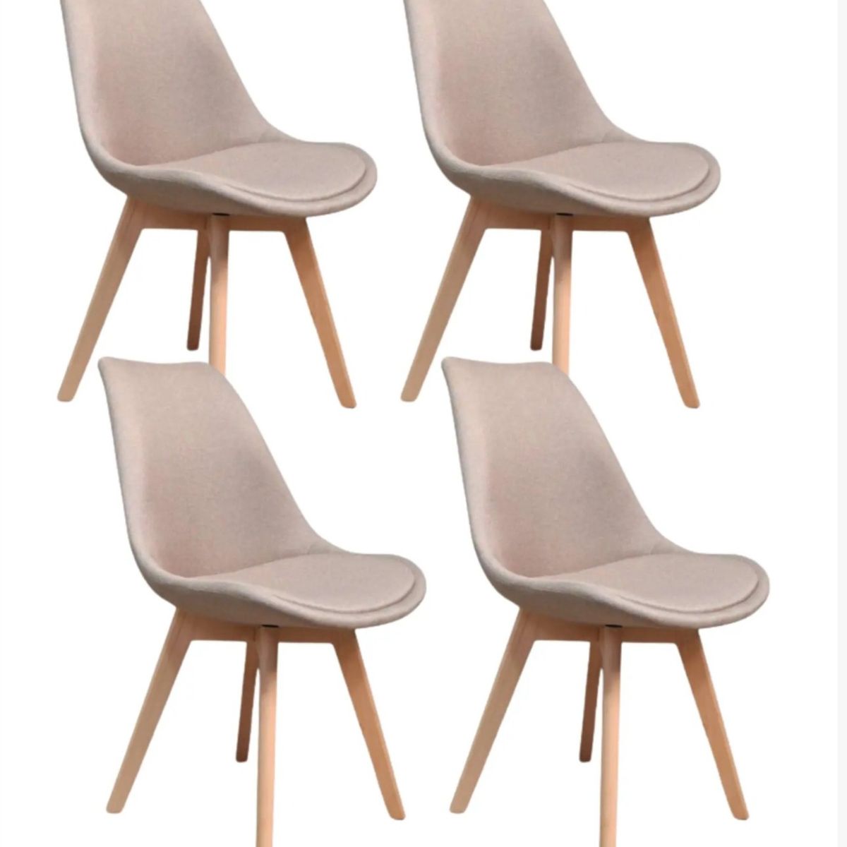 CORI CORI - Pack 4 Sillas Tulip Lino Beige