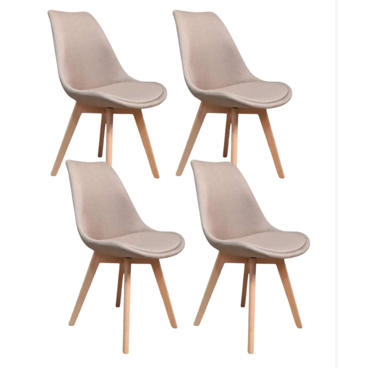 CORI CORI - Pack 4 Sillas Tulip Lino Beige