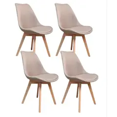 CORI CORI - Pack 4 Sillas Tulip Lino Beige