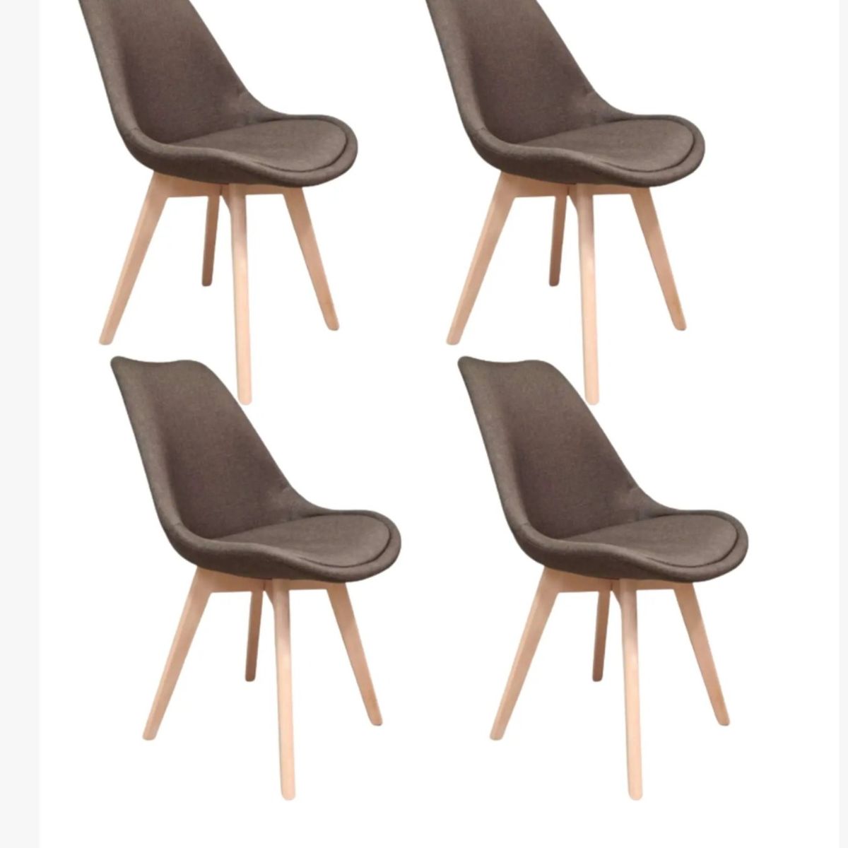 CORI CORI - Pack 4 Sillas Tulip Lino Cafe