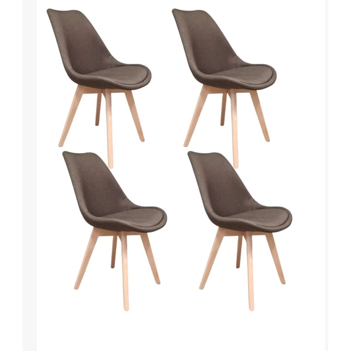 CORI CORI - Pack 4 Sillas Tulip Lino Cafe