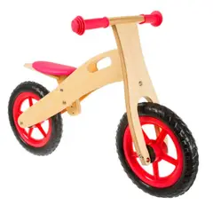 SOHOGAR - Bicicleta de equilibrio aprendizaje de madera rojo