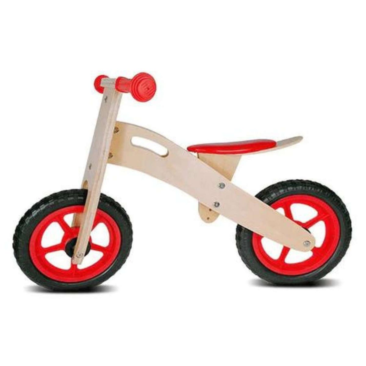 SOHOGAR - Bicicleta de equilibrio aprendizaje de madera rojo
