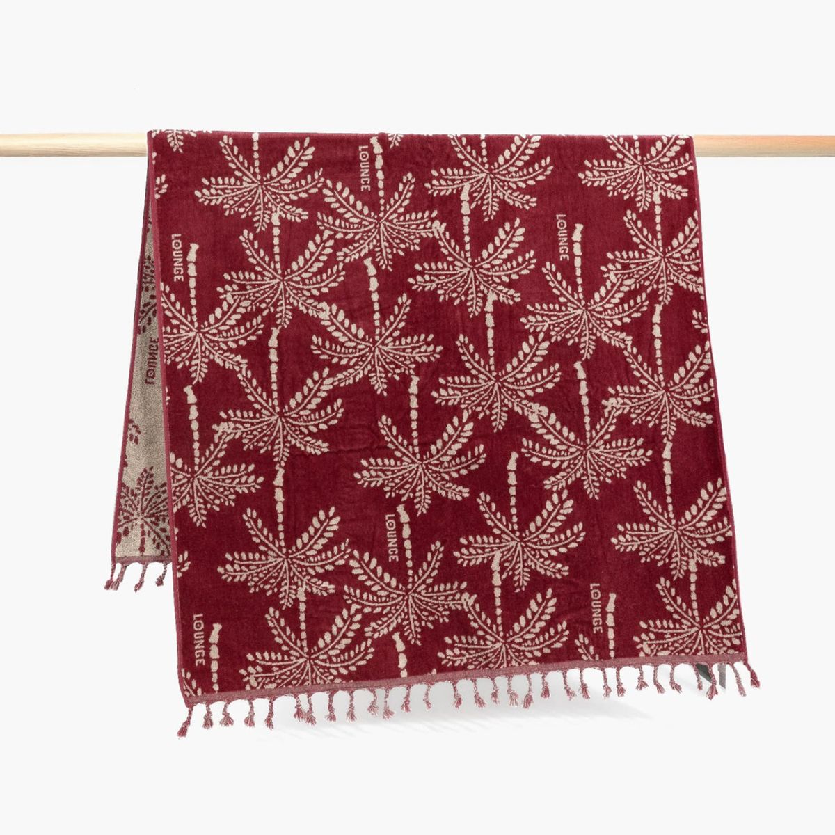 LOUNGE - Toalla Mujer Algodón Paradiso Burdeo 100 x 180 cm