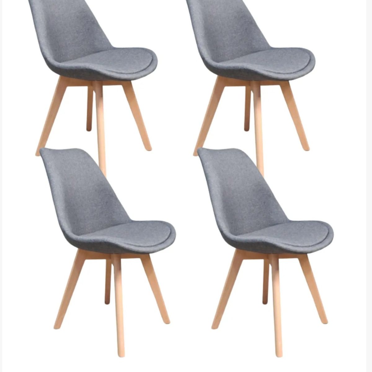 CORI CORI - Pack 4 Sillas Tulip Lino Gris