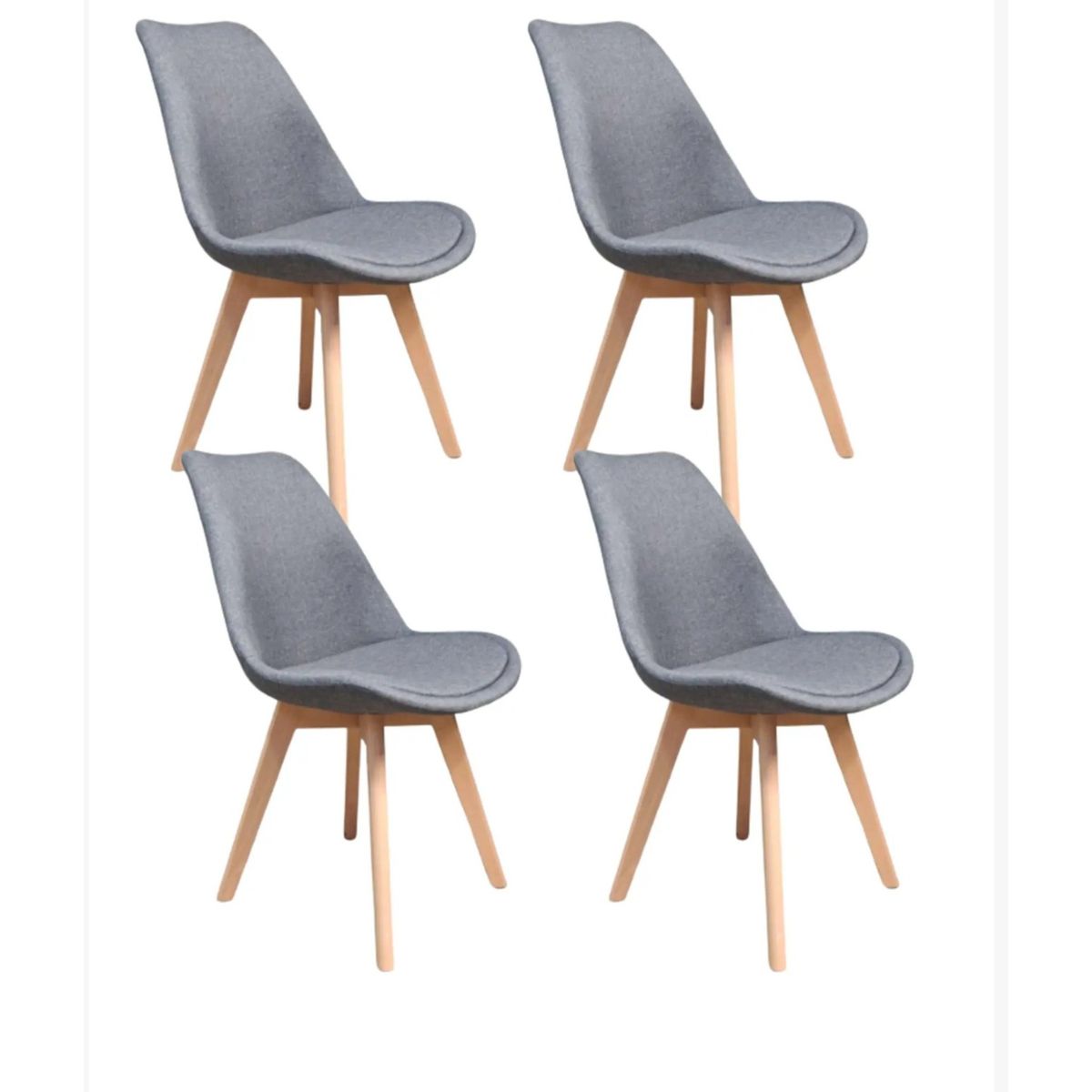 CORI CORI - Pack 4 Sillas Tulip Lino Gris