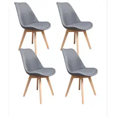 CORI CORI - Pack 4 Sillas Tulip Lino Gris