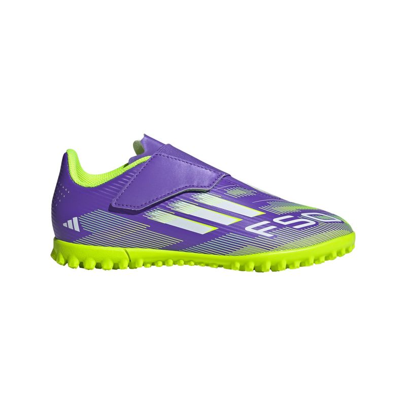 ADIDAS - Zapatos de fútbol F50 Club Turf tira ajustable de cierre por contacto niños