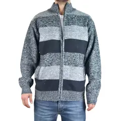 MPROPIA - Chaleco Sweater Hombre Frisado Cuello Alto Cierre Completo 2115