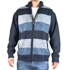 MPROPIA - Chaleco Sweater Hombre Frisado Cuello Alto Cierre Completo 2115