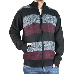 MPROPIA - Chaleco Sweater Hombre Frisado Cuello Alto Cierre Completo 2115