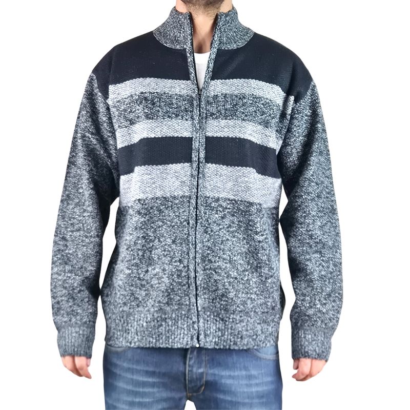 MPROPIA - Chaleco Sweater Frisado Hombre Cuello Alto Cierre 2113