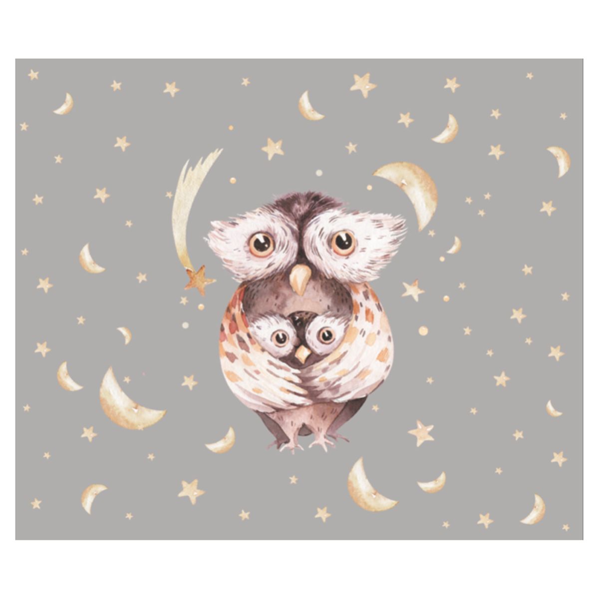 ISA SOLER - Alfombra Vinílica 140 X 160 Buho Gris