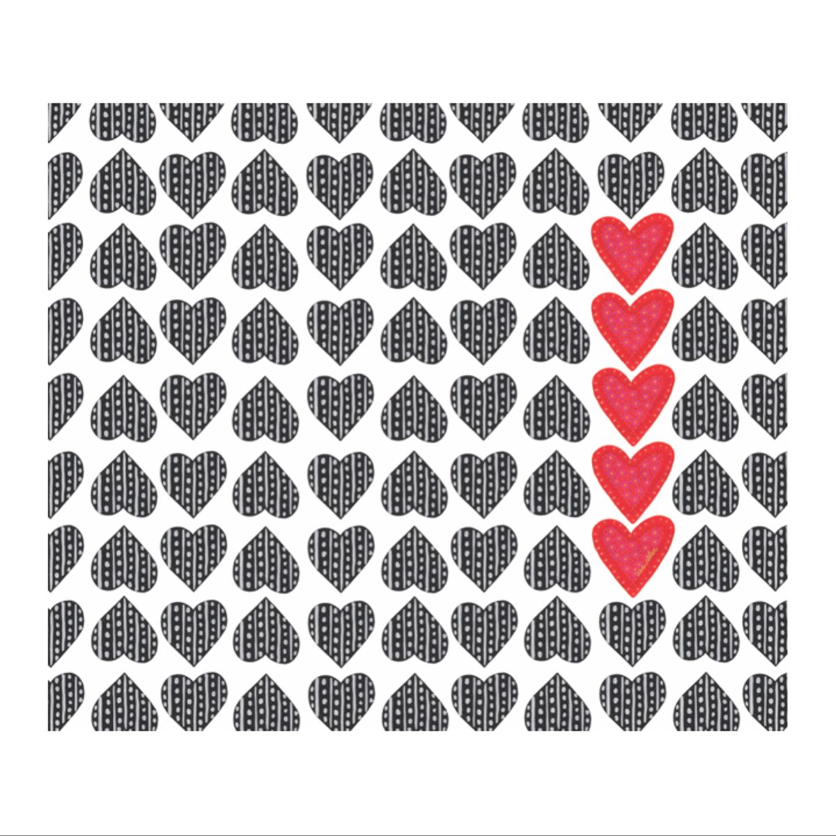 ISA SOLER - Alfombra Vinílica 140 X 160 Corazones Rojos