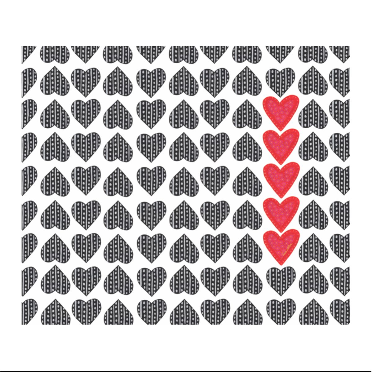 ISA SOLER - Alfombra Vinílica 140 X 160 Corazones Rojos